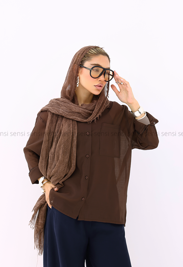 شومیز زنانه شیشه ای دوجیب کد1006427